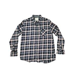 Weatherproof Vintage Men's Black Flannel Button Down Shirt - Size XL